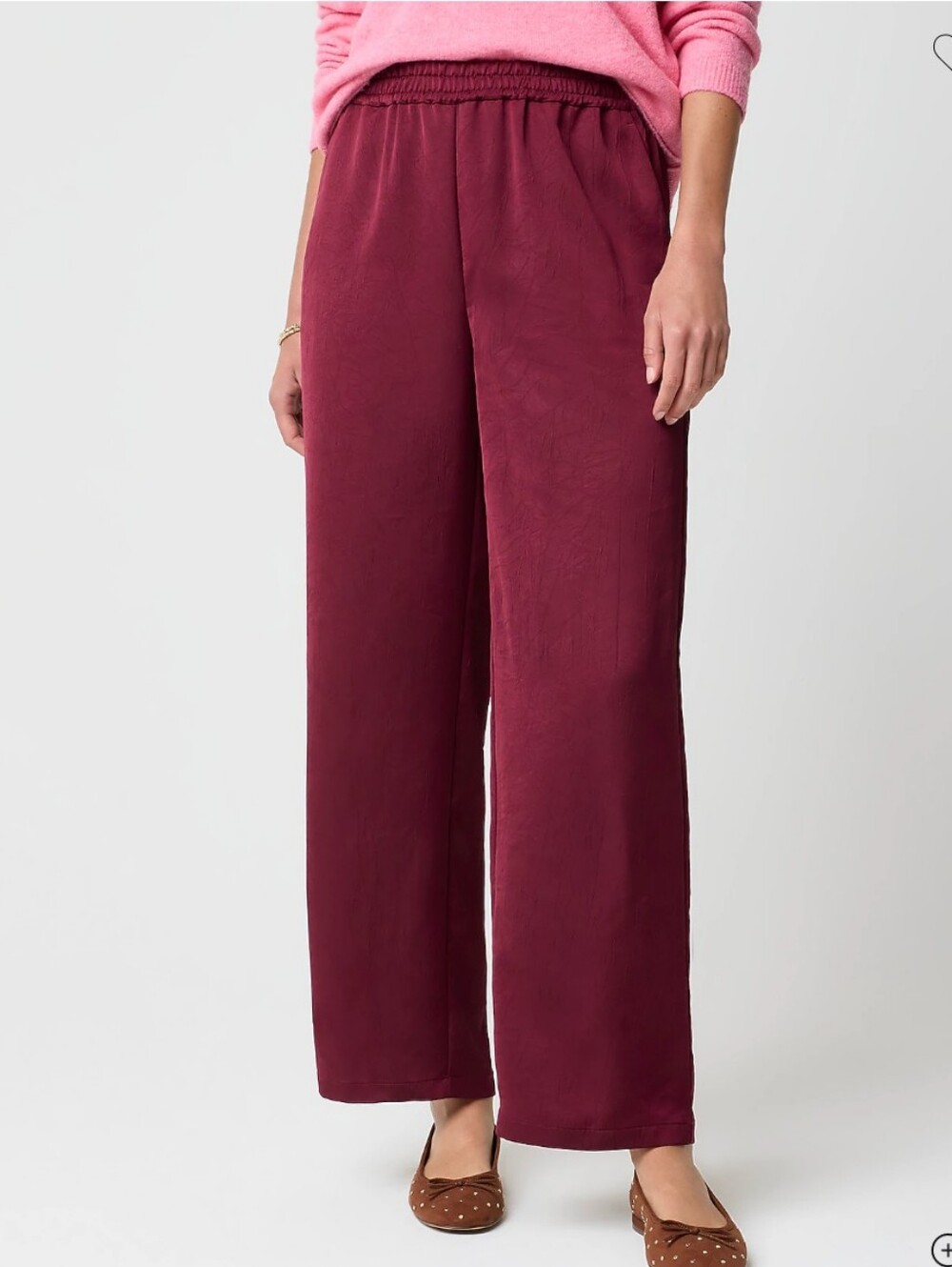 J Crew Factory Shiny crinkled pull-on pant